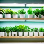 Home 18 재배용 LED 조명 선택법 - Prompt for Linear LED Grow Lights (Seedlings & Greens)**
"A cozy and well-organized indoor gardenin...