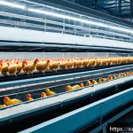 Home 19 양계업 자동화 시스템 - A modern poultry farm interior showcasing an advanced climate control