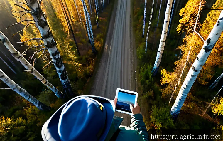 임업 드론 활용법 - Photorealistic aerial forestry survey in a vast Russian taiga forest, compact professional quadcopte...